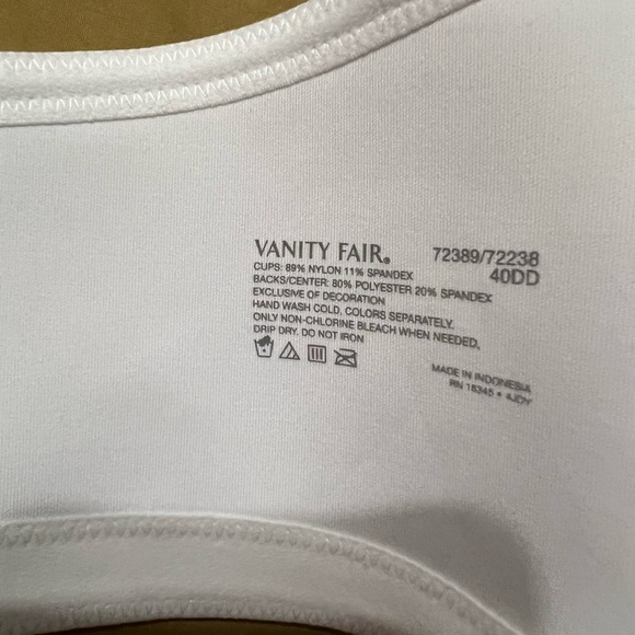 Radiant Vanity Fair Bra 2 ways straps. Size 40DD. New with tags - Picture 7 of 7